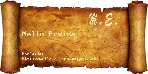Mello Ervina névjegykártya